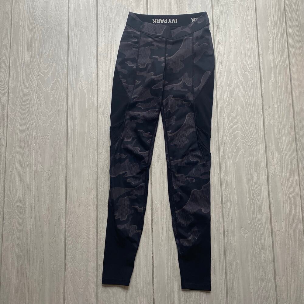 Ivy Park Women's Black & Gray Camo Leggings Size XS X-Small